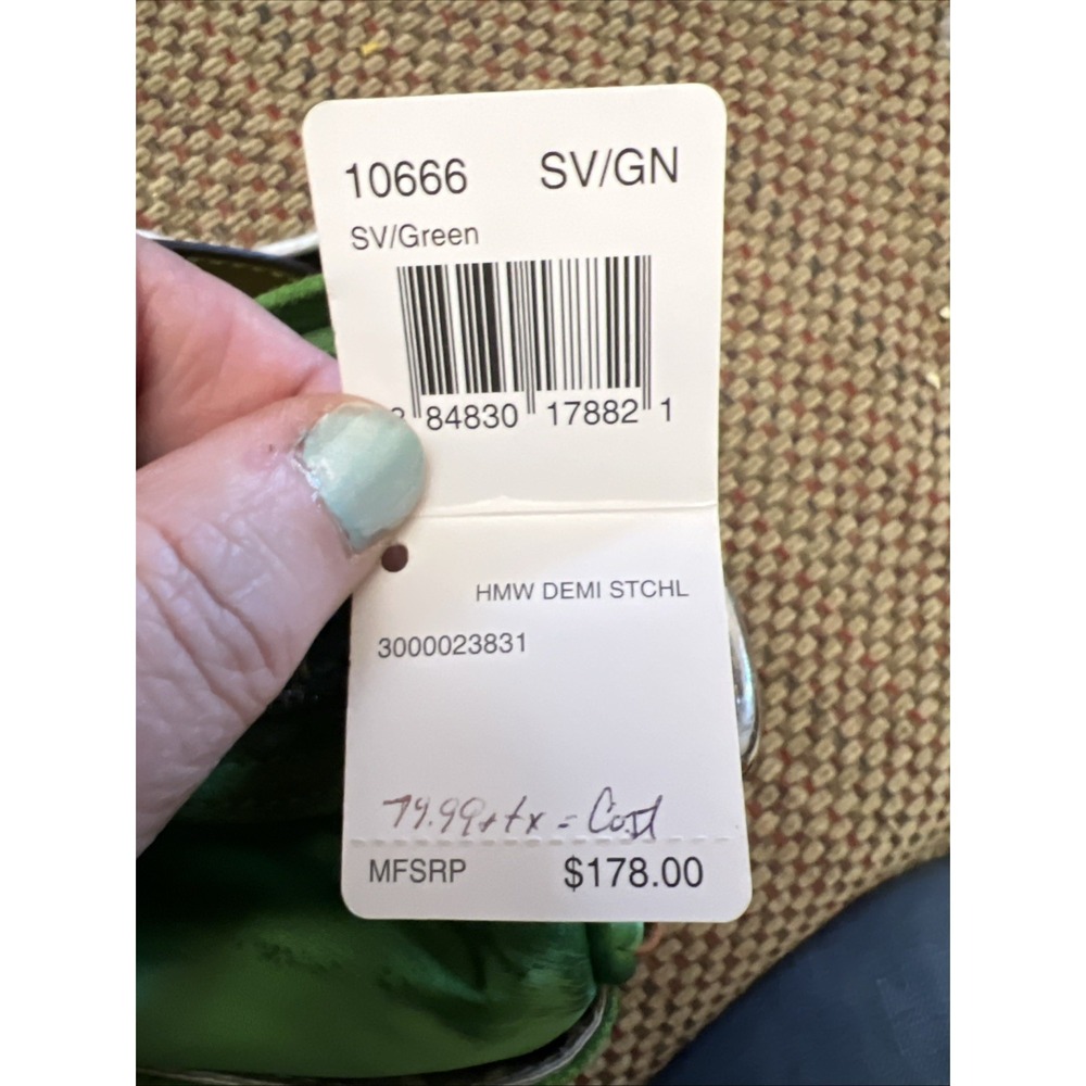 NEW COACH satin BARREL shoulder bag purse Y2k 10666 Emerald Green NWT Soho - Picture 5 of 14